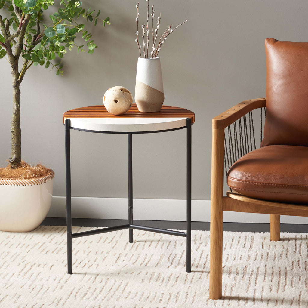 Safavieh Dallas End Table  - Brown / White Faux Marble