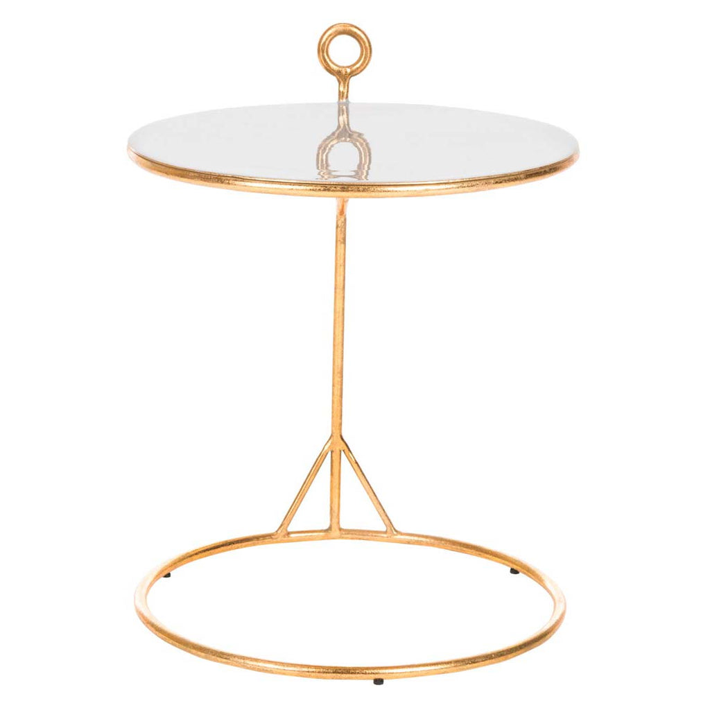 Safavieh Emirah Round C Table - Grey Enamel/Gold