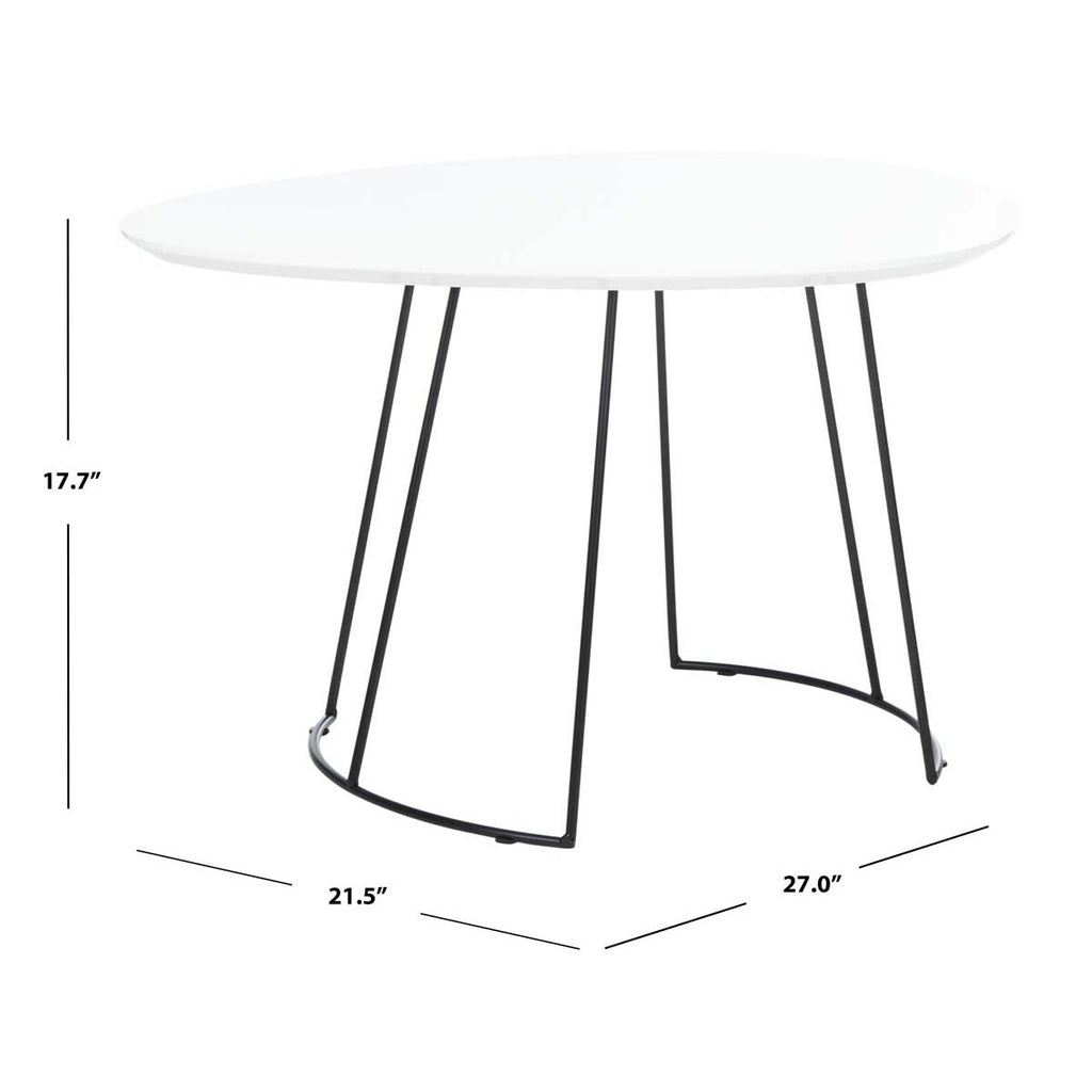 Safavieh Brooks Side Table - White Lacquer/Black