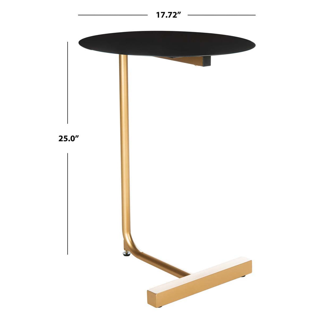 Safavieh Haylee Round Side Table - Black / Gold