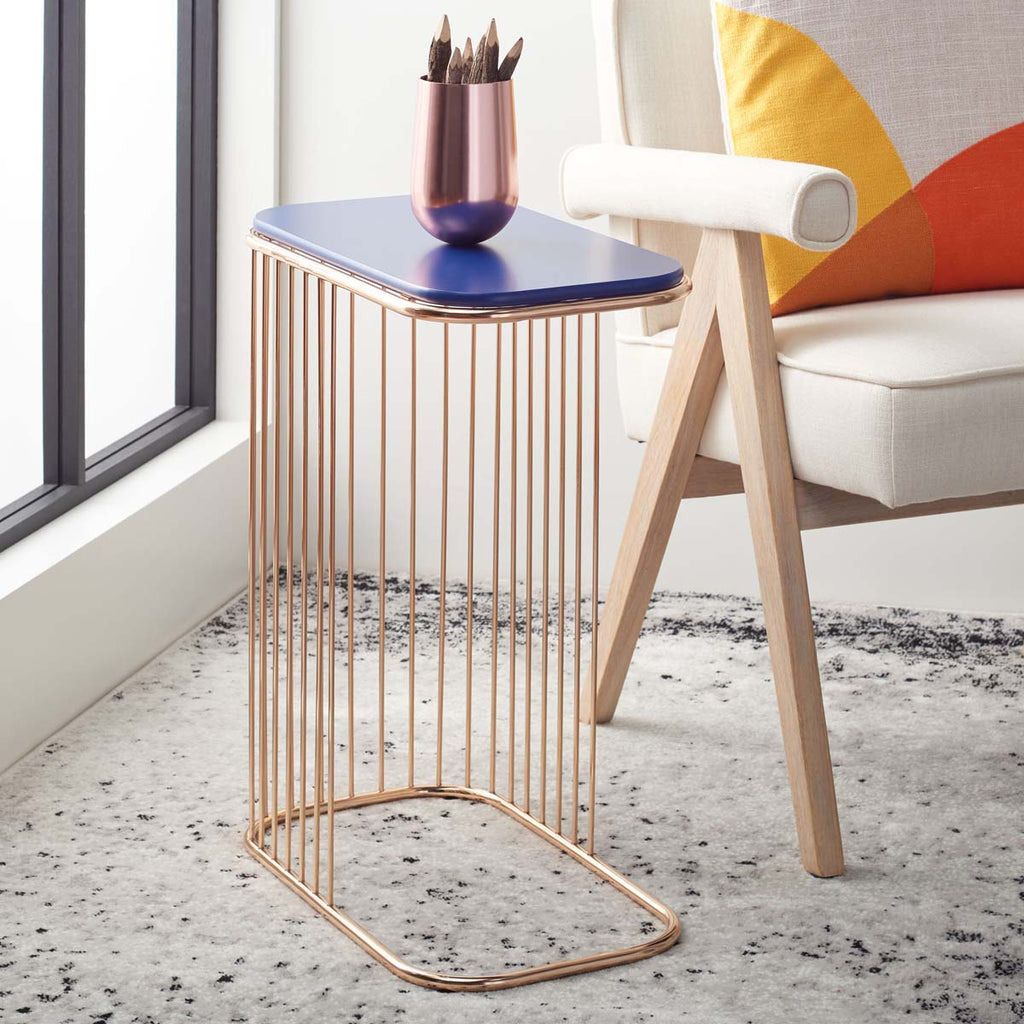 Safavieh Stafford Side Table - Blue / Gold