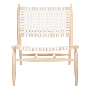 Soleil Leather Woven Accent Chair | Safavieh - ACH1001