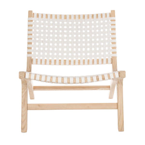 Luna Leather Woven Accent Chair | Safavieh - ACH1002
