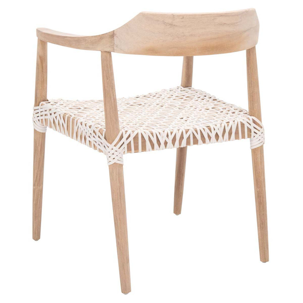Safavieh Munro Leather Woven Accent Chair - Natural / White