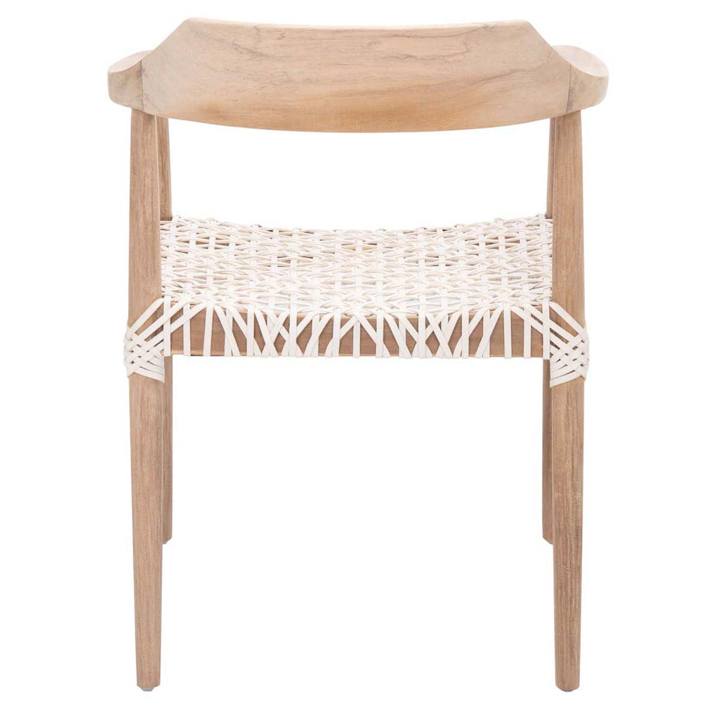 Safavieh Munro Leather Woven Accent Chair - Natural / White