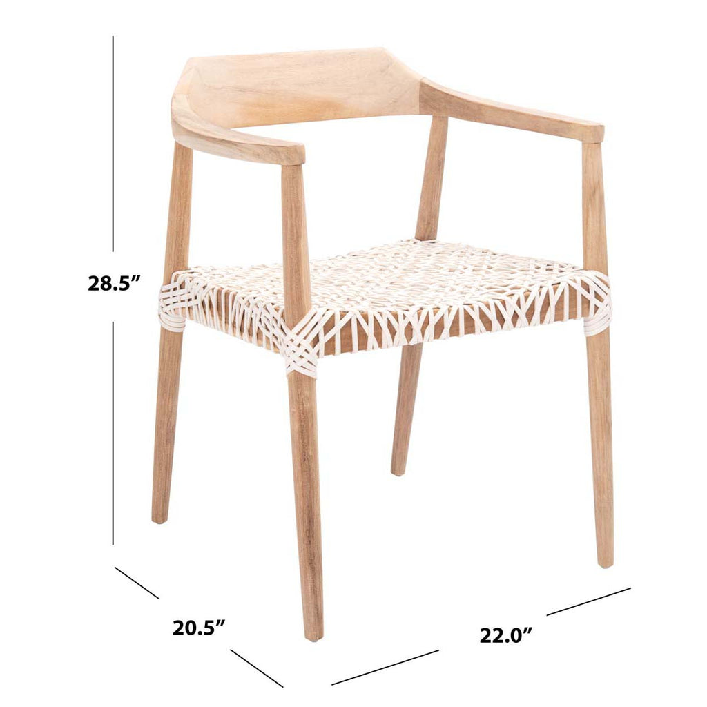Safavieh Munro Leather Woven Accent Chair - Natural / White