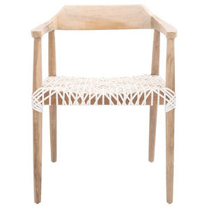 Munro Leather Woven Accent Chair | Safavieh - ACH1005