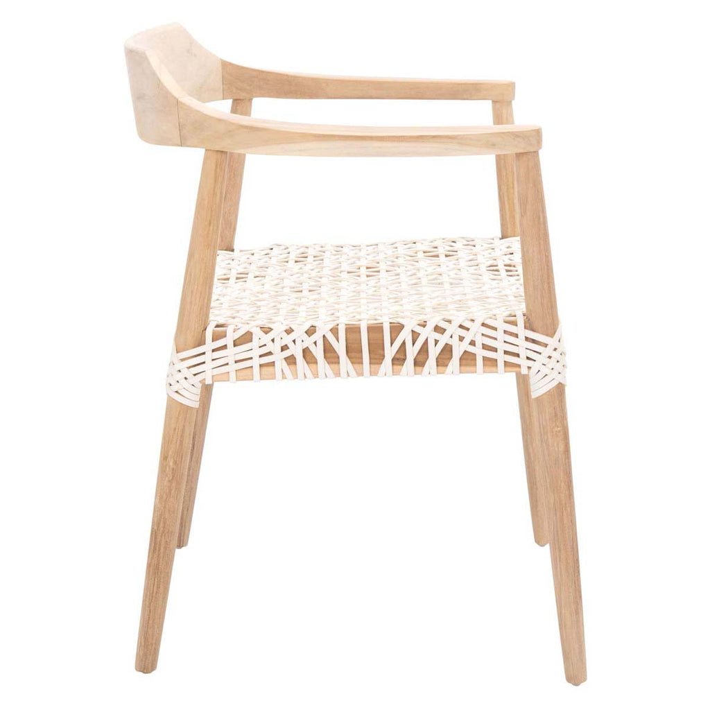 Safavieh Munro Leather Woven Accent Chair - Natural / White