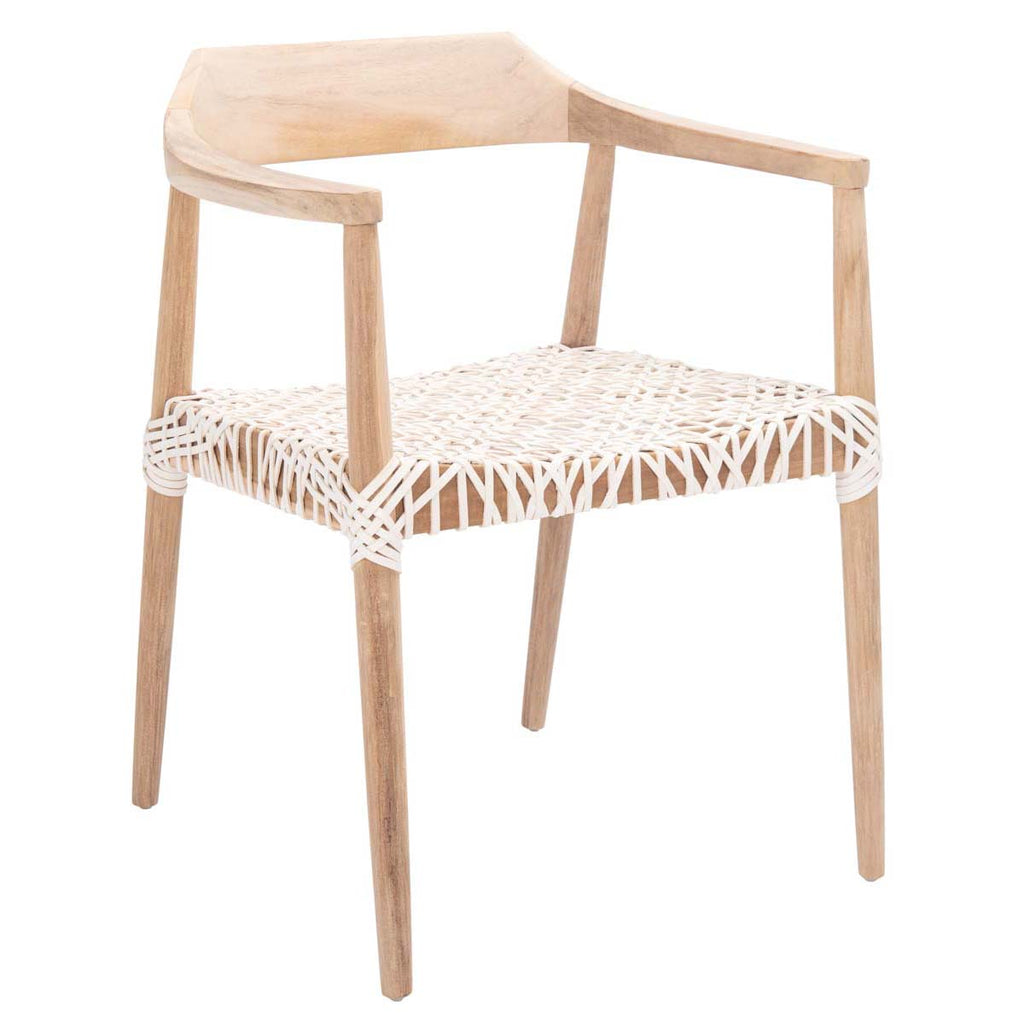 Safavieh Munro Leather Woven Accent Chair - Natural / White