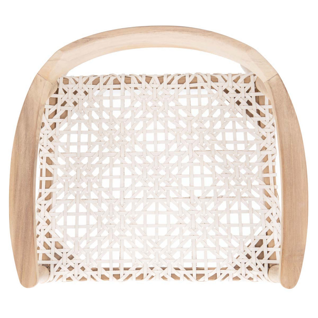 Safavieh Munro Leather Woven Accent Chair - Natural / White