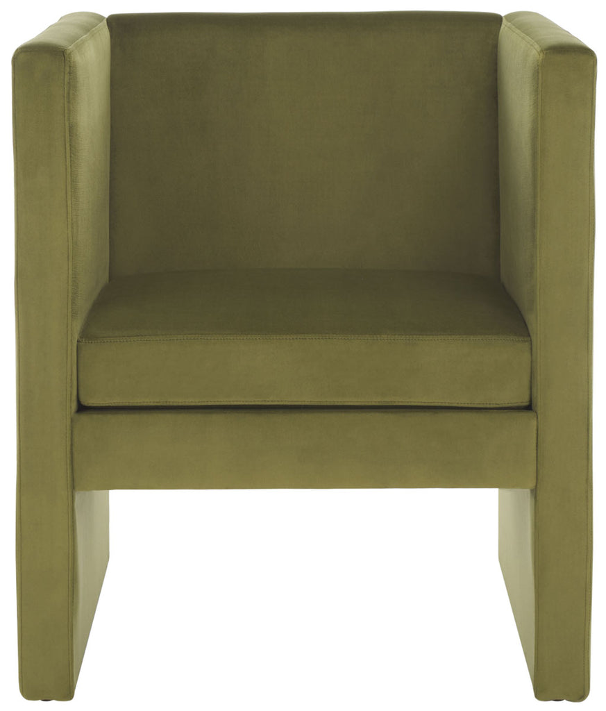 Safavieh Gisle Accent Chair - Olive Green Velvet