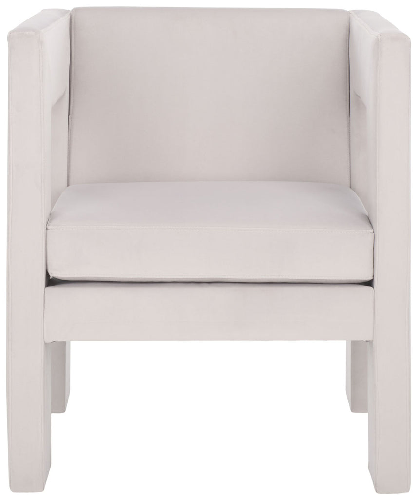 Safavieh Vidar Accent Chair - Light Grey Velvet
