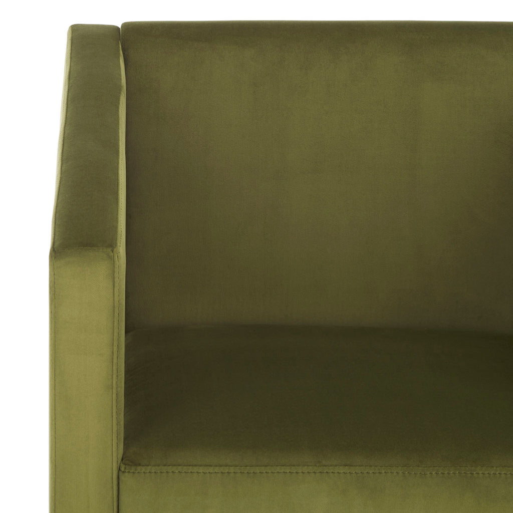 Safavieh Ylva Accent Chair - Olive Green Velvet