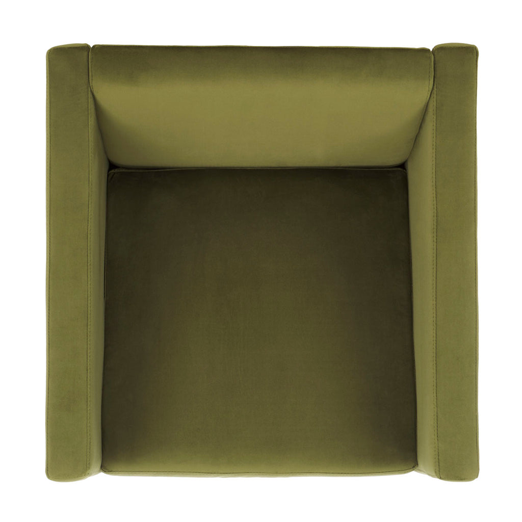 Safavieh Ylva Accent Chair - Olive Green Velvet