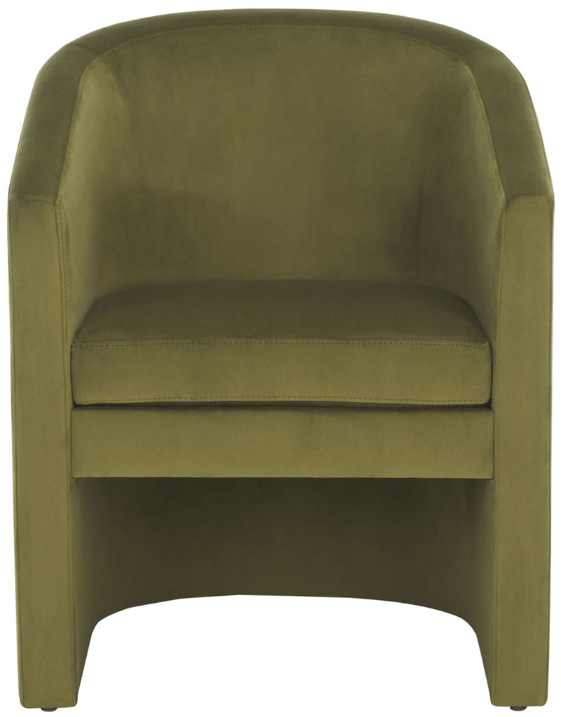 Safavieh Elysian Accent Chair - Olive Green Velvet