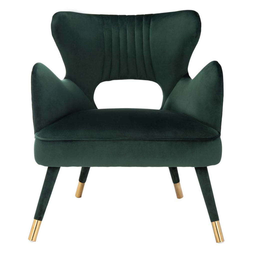 Safavieh Blair Wingback Accent Chair - Forest Green/Gold