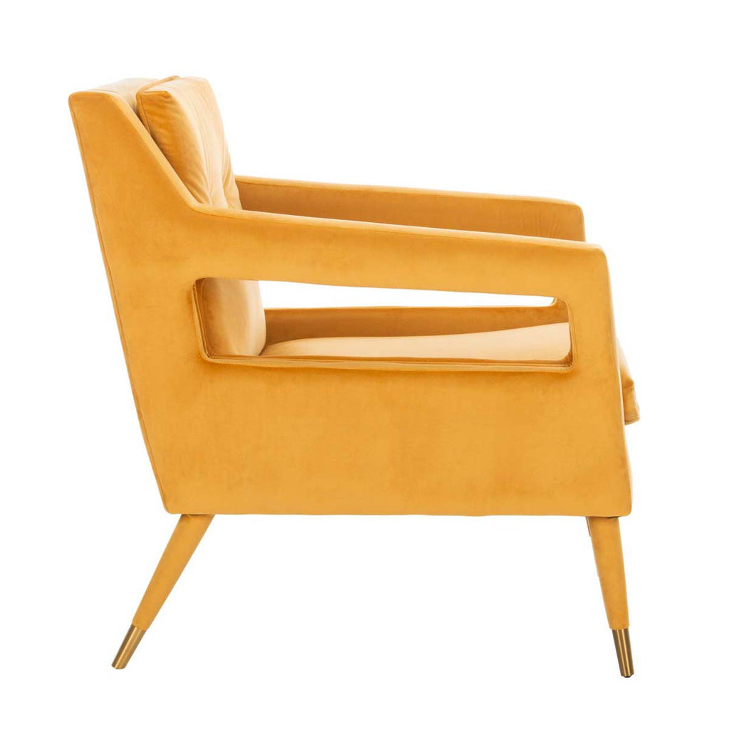Safavieh Mara Tufted Accent Chair - Marigold/Gold
