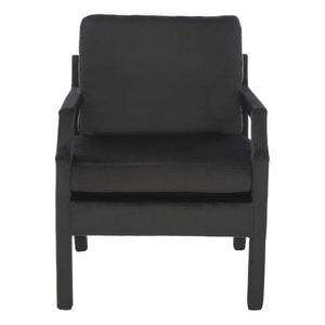 Safavieh Genoa Upholstered Arm Chair - Black Velvet