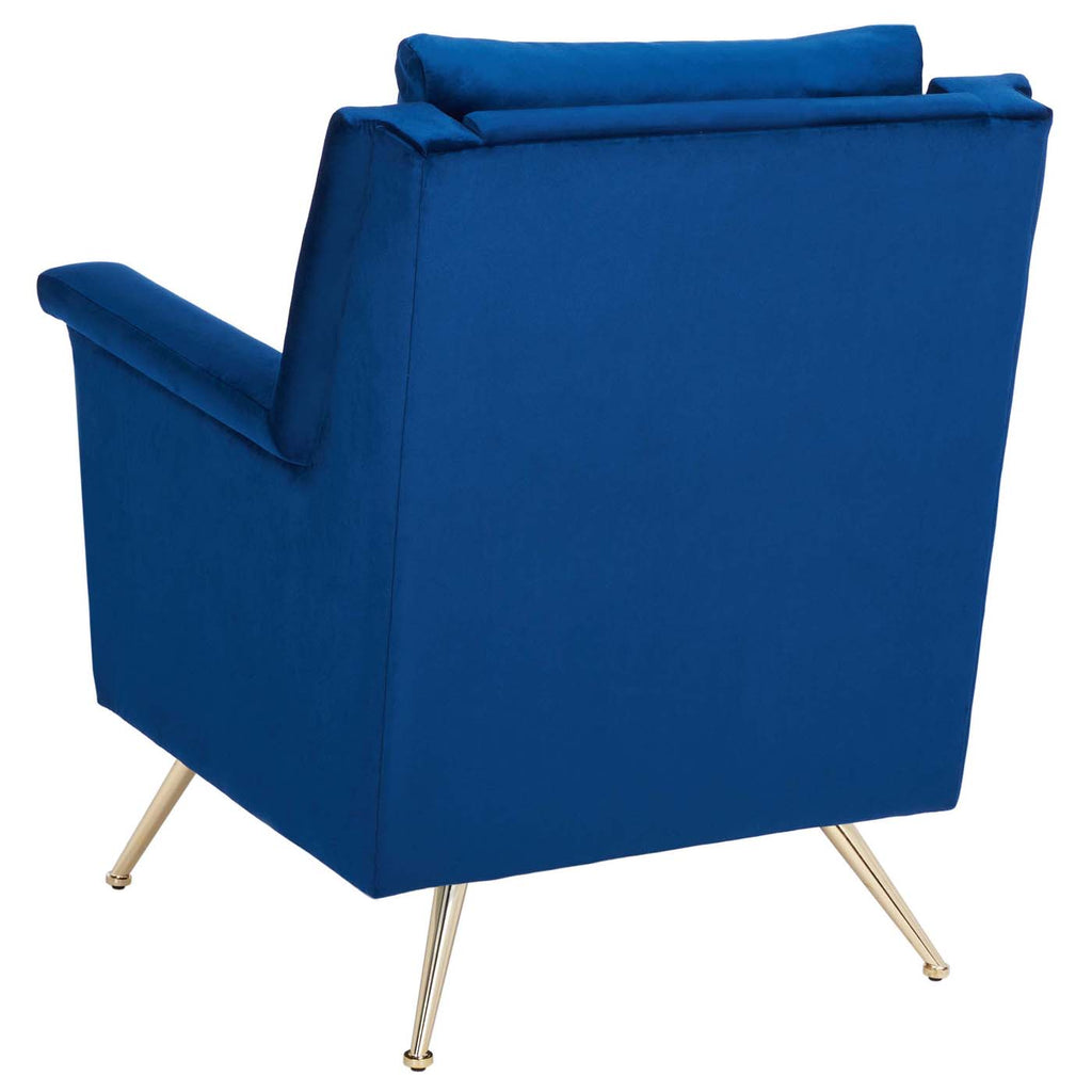 Safavieh Cerise Mid Century Arm Chair - Navy / Gold