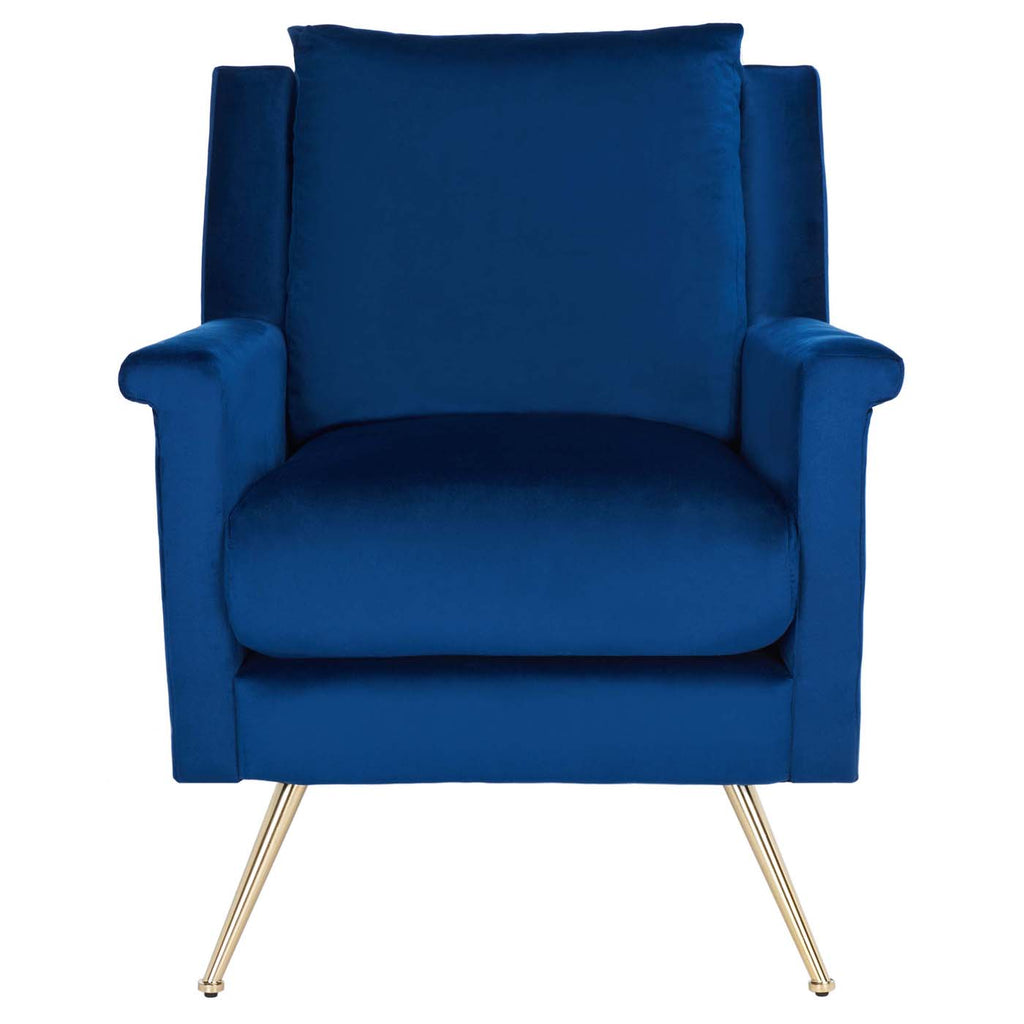 Safavieh Cerise Mid Century Arm Chair - Navy / Gold