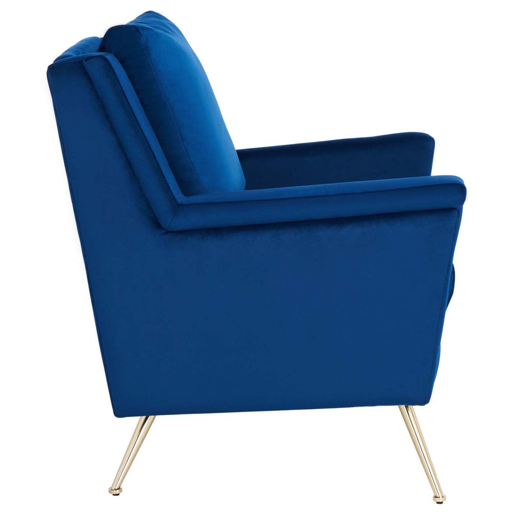 Safavieh Cerise Mid Century Arm Chair - Navy / Gold