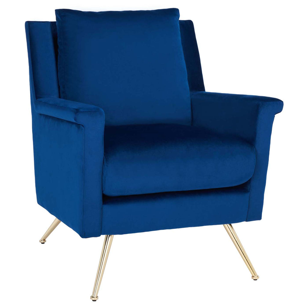 Safavieh Cerise Mid Century Arm Chair - Navy / Gold