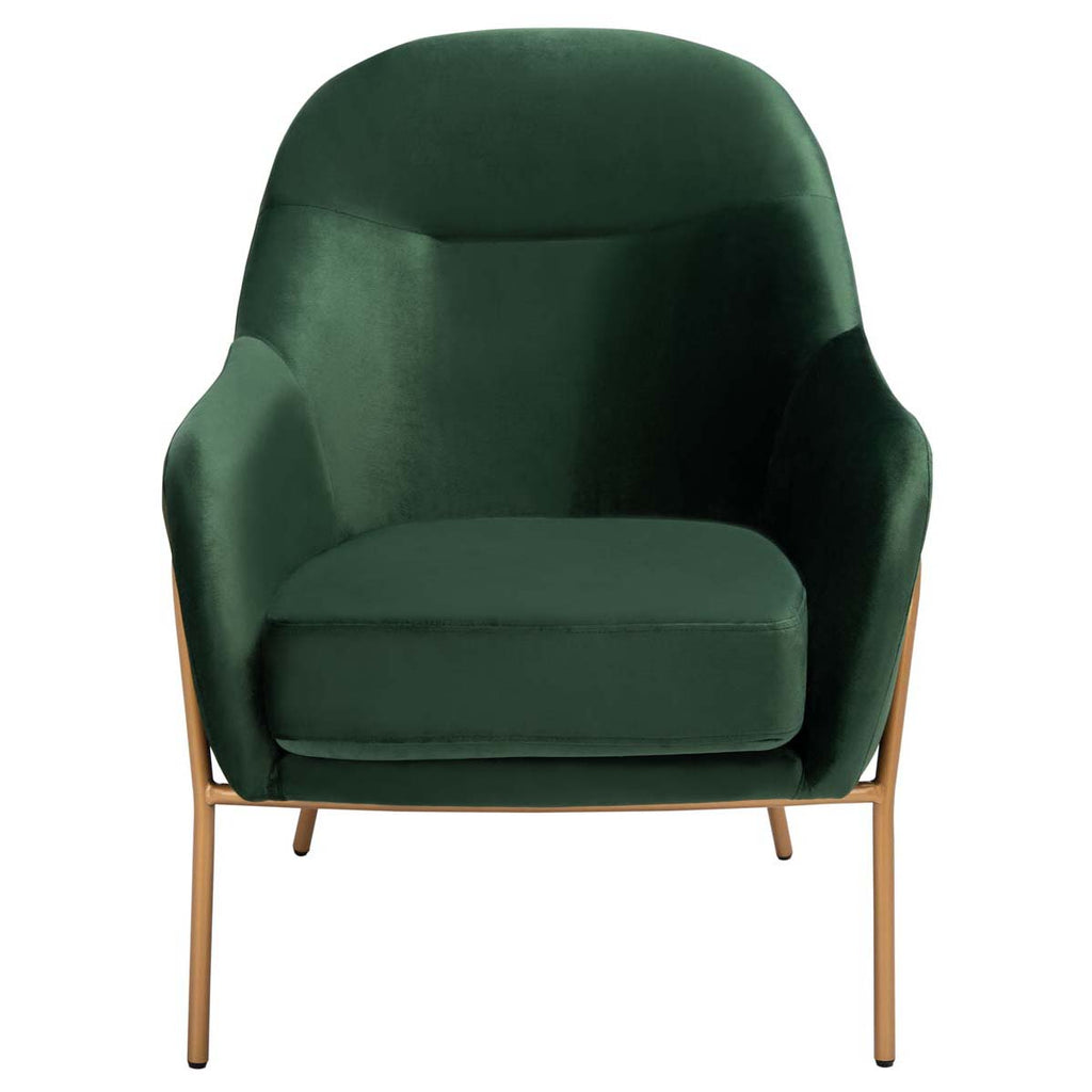 Safavieh Eleazer Velvet Accent Chair - Malachite Green / Gold
