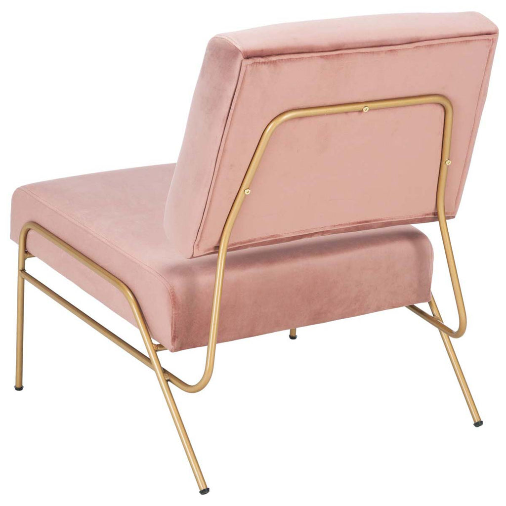 Safavieh Romilly Velvet Accent Chair - Dusty Rose Velvet/Gold