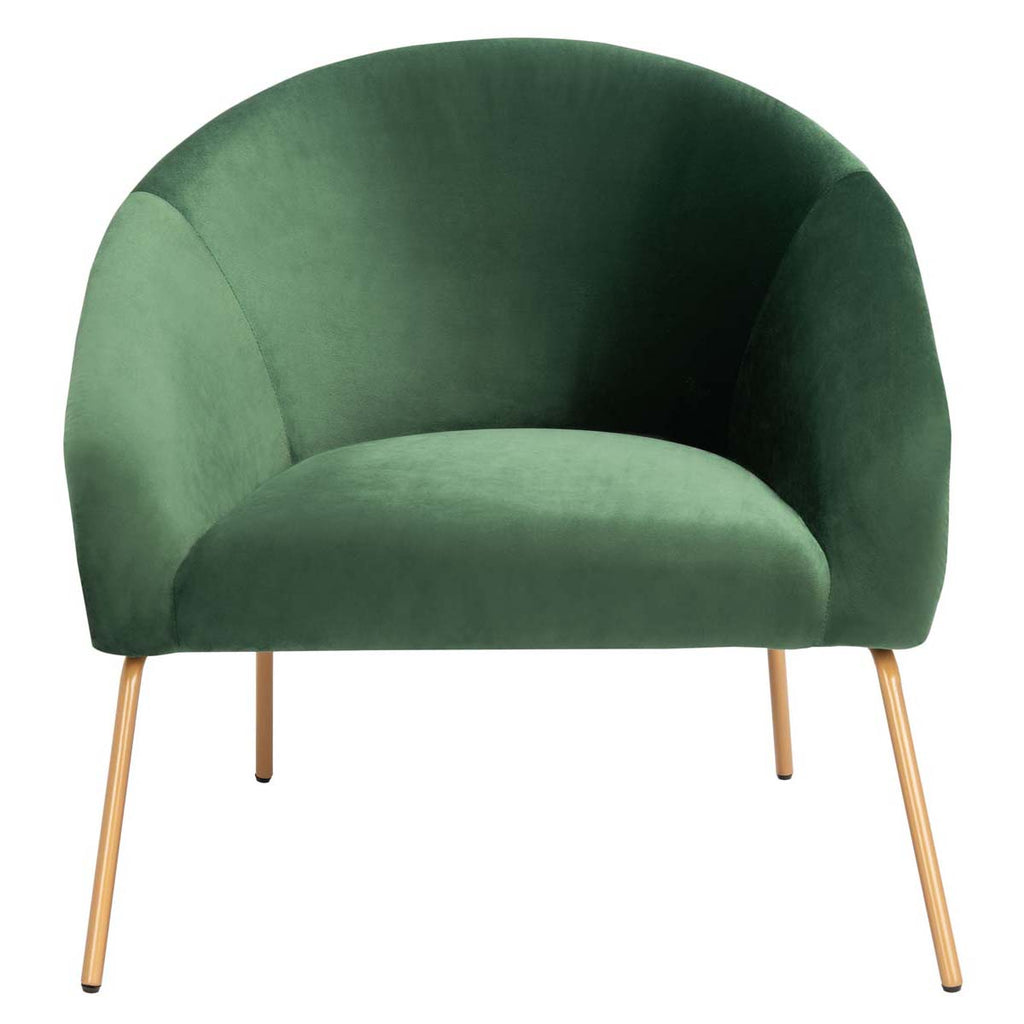 Safavieh Mandi Velvet Accent Chair - Malachite Green / Gold