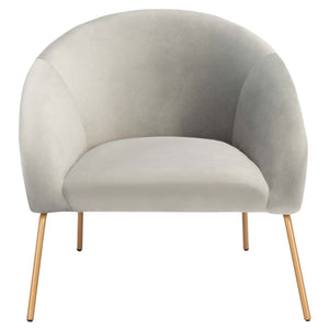 Safavieh Mandi Velvet Accent Chair - Grey / Gold