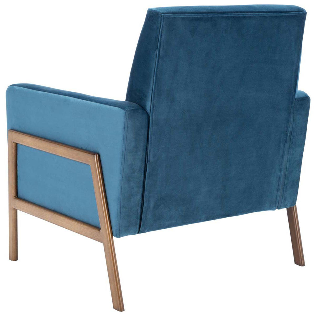 Safavieh Roald Sofa Accent Chair - Prussian Blue / Antique Coffee