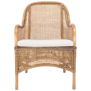 Charlie Rattan Accent Chair W/ Cushion | Safavieh - ACH6514
