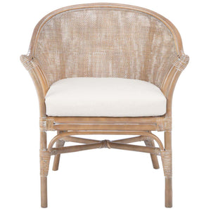 Dustin Rattan Accent Chair W/ Cushion | Safavieh - ACH6517