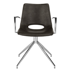 Dawn Midcentury Modern Leather Swivel Office Arm Chair | Safavieh - ACH7002