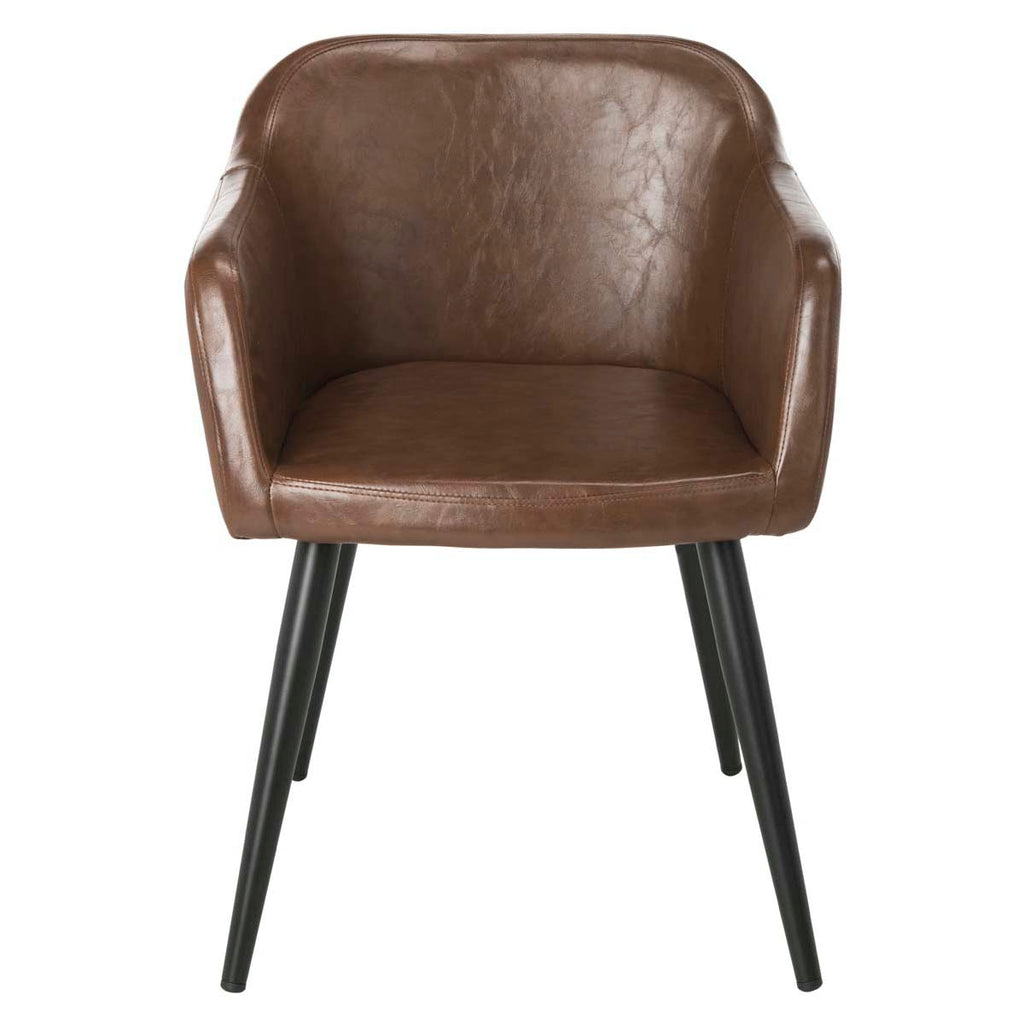 Safavieh Adalena Accent Chair - Brown Pu/Black Legs