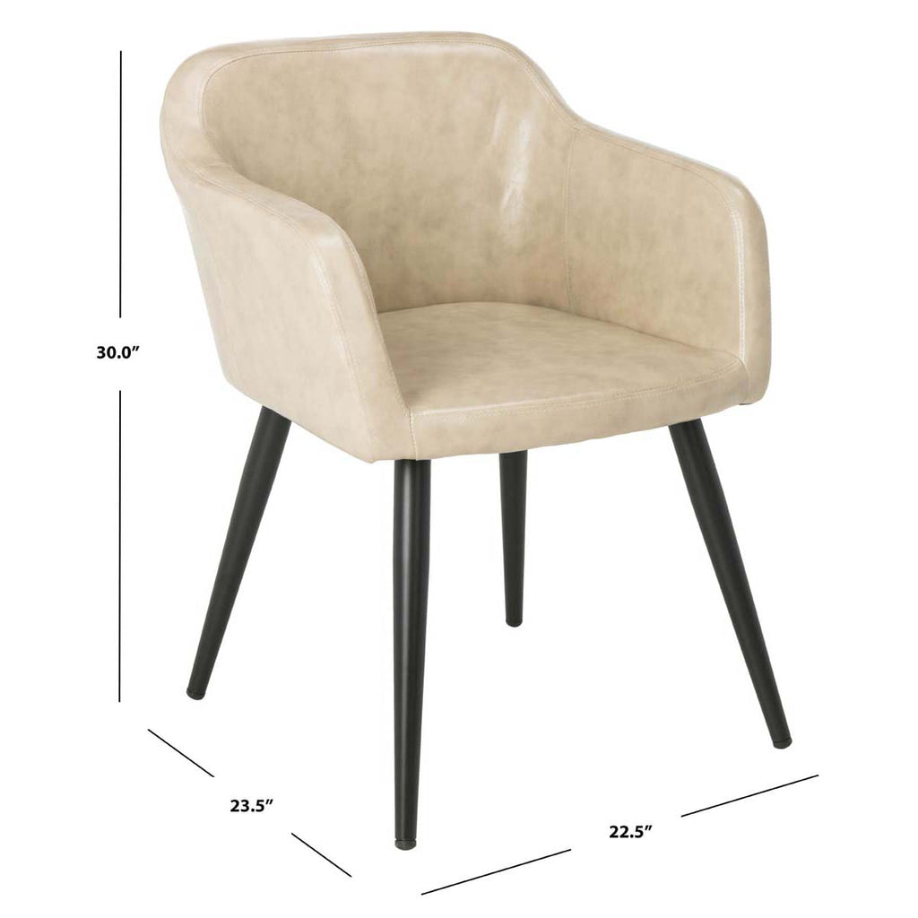 Safavieh Adalena Accent Chair - Beige Pu/Black Legs