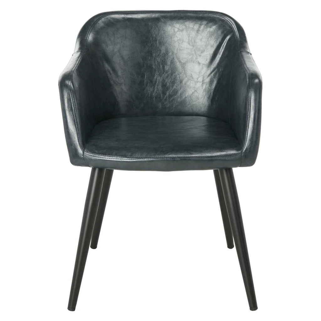Safavieh Adalena Accent Chair - Dark Grey Pu/Black Legs