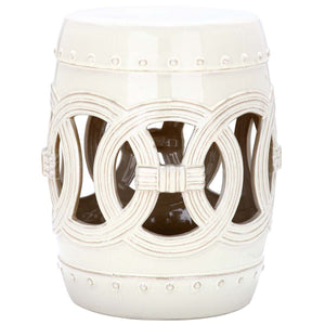Cream Double Coin Stool | Safavieh - ACS4500