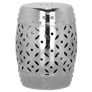 Silver Lattice Coin Garden Stool | Safavieh - ACS4510