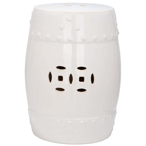 Cream Modern Ming Garden Stool | Safavieh - ACS4516