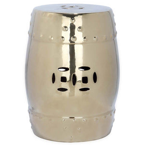 Gold Modern Ming Garden Stool | Safavieh - ACS4516