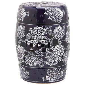 Midnight Flower Garden Stool | Safavieh - ACS4547