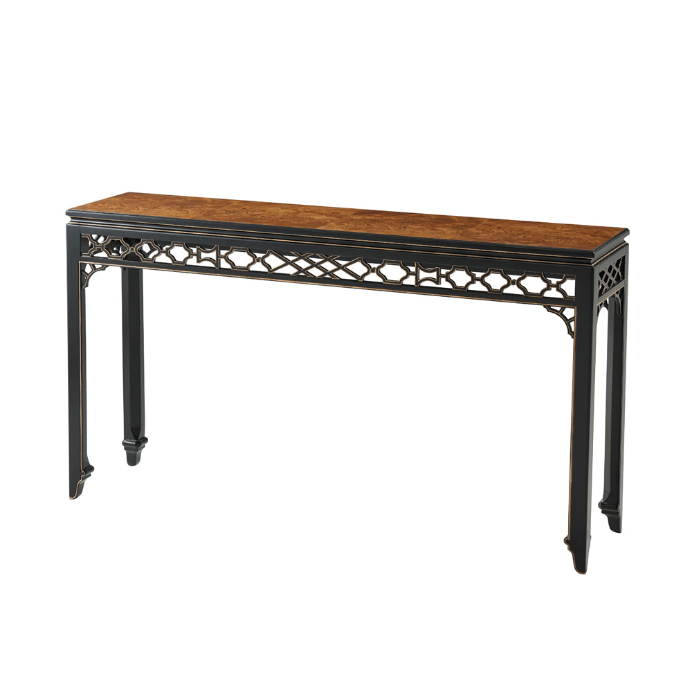 Long Hall Burl Console Table | Theodore Alexander - AL53059