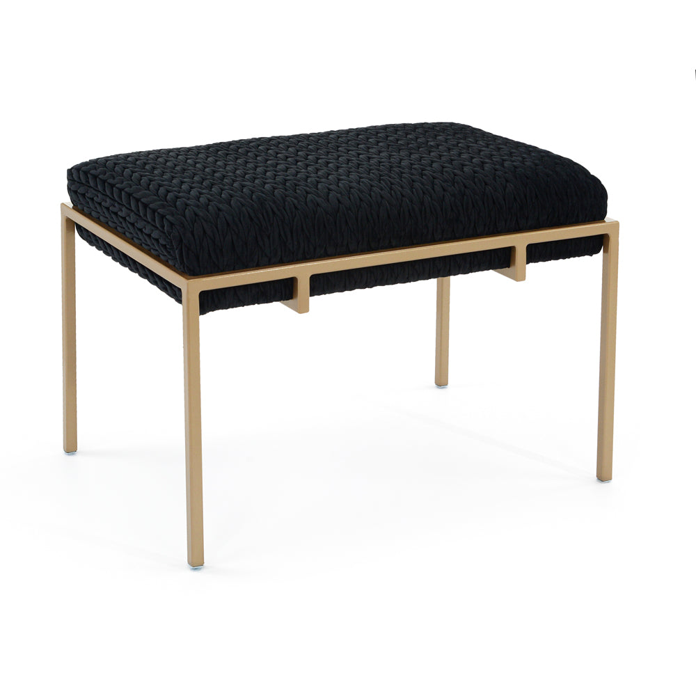 Metal Gold Upholstered Bench-2219 | John-Richard - AMF-1491-2219-AS