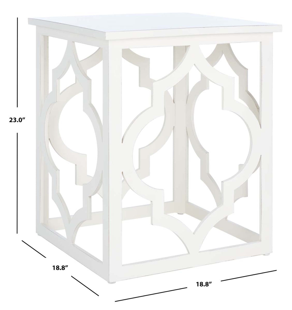 Safavieh Milo Trellis Gold Leaf End Table - Cream