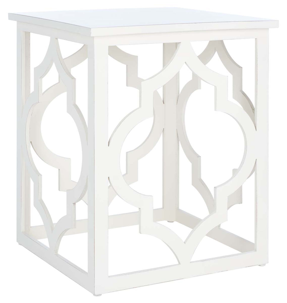 Safavieh Milo Trellis Gold Leaf End Table - Cream