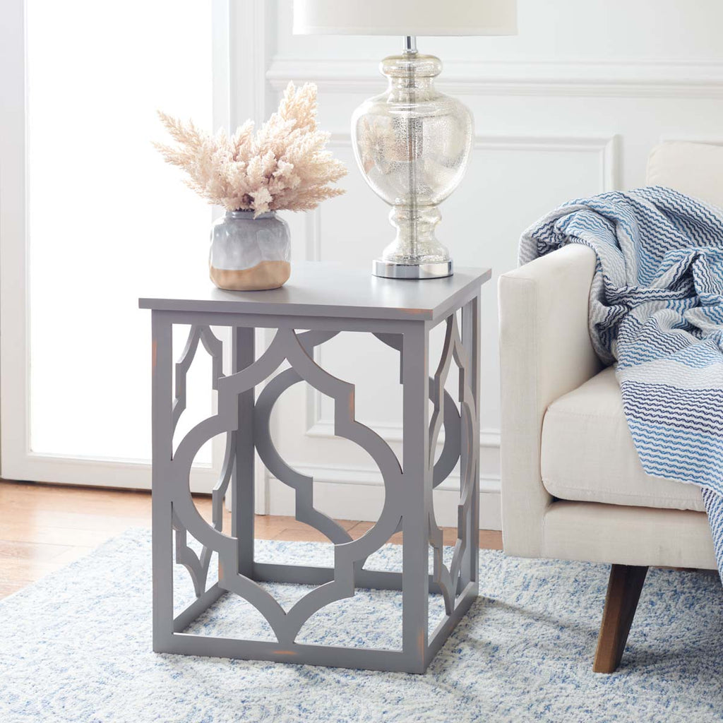 Safavieh Milo Trellis Gold Leaf End Table - Taupe