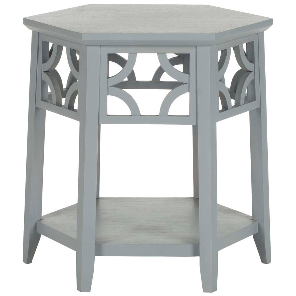 Safavieh Connr Hexagon End Table - Pearl Blue Grey