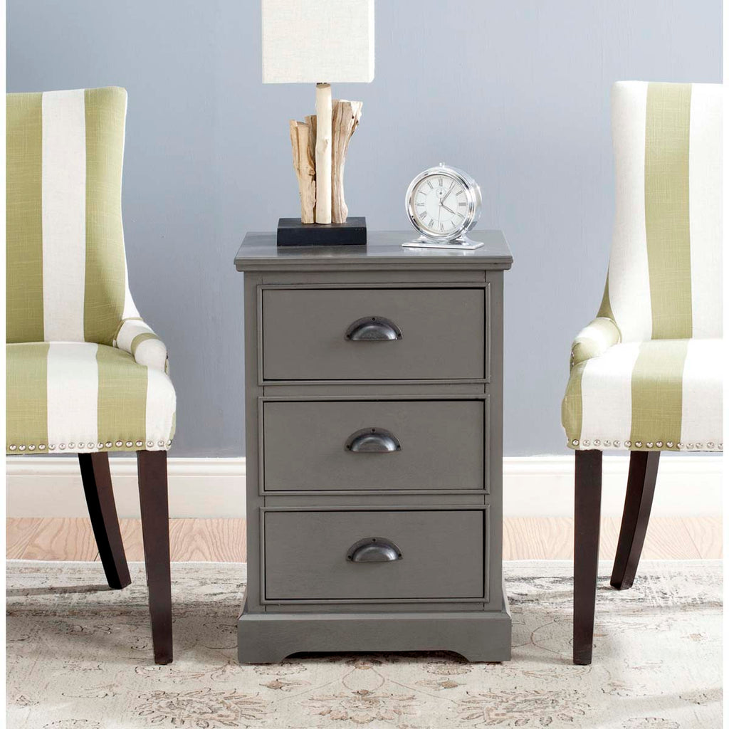 Safavieh Griffin 3 Drawer Side Table - Grey