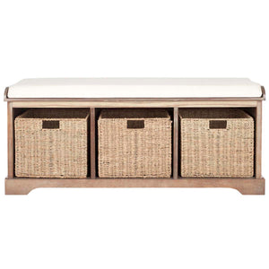 Lonan Wicker Storage Bench | Safavieh - AMH5733